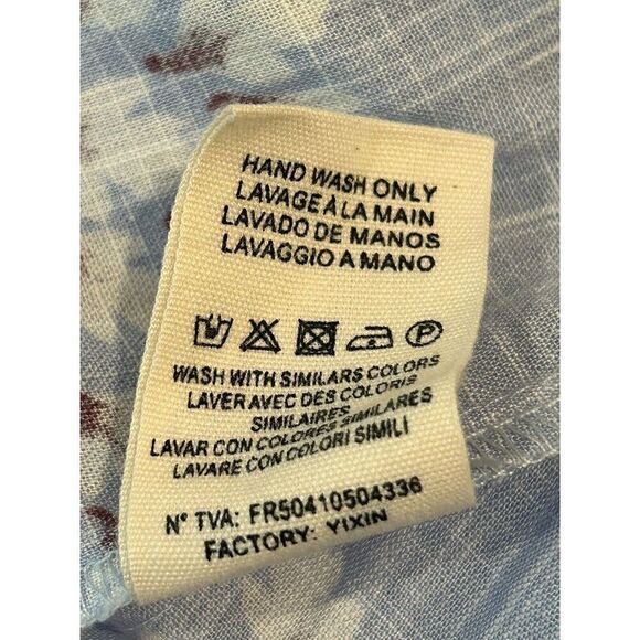 FRNCH Paris Women’s Size Large Lightweight V-Neck Tie Waist Top Blouse - Picture 5 of 6